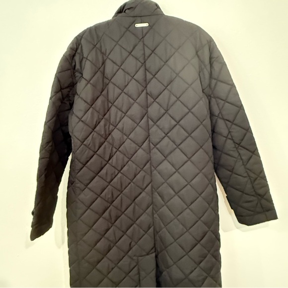 Rebecca Minkoff Double Breasted Quilted Long Black Coat - Picture 8 of 13